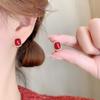 Pendientes Festivos Rojos de Año Nuevo para Mujer Pendientes de Temperamento de Alta Gama Nuevos Pendientes Calientes de Otoño e Invierno Pendientes de Boda de Año Nuevo