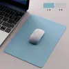 Alfombrilla de ratón de cuero tamaño pequeño color sólido simple alfombrilla para escritorio de portátil patrón de cuero para juegos impreso antideslizante