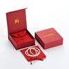 Bolsa Festiva de Boda Grande Roja Personalizada de Fábrica Juego de Bolsas de Terciopelo de Microfibra de Alto Valor Cartón para Embalaje de Joyería