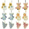 Mix 6 Pingentes de Instrumentos Musicais Desenho Animado Gota de Óleo com Flor Violino Harpa Guitarra Acessórios para Joias Criativas DIY