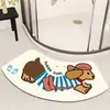 Tapete de Diatomáceas com Arco para Dachshund Casa Antiderrapante Tapete de Pé Bom para Banheiro e Vaso Sanitário Tapete Absorvente de Água