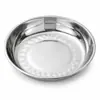 Plato redondo de acero inoxidable 304 engrosado para uso doméstico, adecuado para lavar verduras, preparar alimentos, servir alimentos, cocinar pescado al vapor, asar y desechar huesos