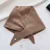 Bufanda Triángulo de Cuello Cruzado de Lana 100% Pura a la Moda para Viajeras, Bufanda Suave y Versátil de Doble Capa con un Toque de Lujo para Invierno