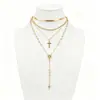 Cadena de Perlas Oceánicas de Venta Caliente Transfronteriza Europea y Americana Cadena para Clavícula de Mujer Colgante de Estrella de Mar y Concha Collar Multicapa Apilable Venta al por Mayor