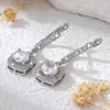 Brincos Quadrados Exquisitos Novos e Brincos Europeus e Americanos Amazon Wish Mais Vendidos Brincos com Micro-Incrustação de Diamante