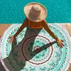 Toalla de Playa de Microfibra Grande Transfronteriza, Esterilla de Playa Redonda Estampada con Borlas, Toalla de Baño de Secado Rápido, Toalla Personalizada