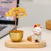Enfeites Criativos de Árvore da Fortuna para Escritório, Sala de Estar, Bar, Varanda, Gatos da Fortuna de Tijolos, Árvore de Cristal Natural