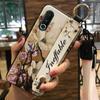 Adequado para Pulseira da Série Meizu Capa de Celular Meizu Capa Protetora com Cordão Suporte Criativo Série Flores Capa Macia