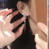 Pendientes de Borla con Forma de Estrella Pentagonal Dulce Estilo Francés para Mujer Diseño de Nicho Elegante Lujo Ligero Clip para Oreja Accesorios de Oreja de Moda sin Agujeros