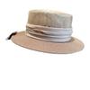 Sombrero de copa plano con pespunte de hilo de cáñamo para mujer, sombrero de paja con protección solar para viajes de verano, sombrero de playa con cinta plisada, moderno.
