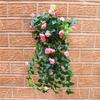 Gran Venta Procesamiento Mayoreo Colgante de Pared Violeta Flor Artificial Flor de Rosa Decoración Mercancía de Cola