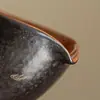 León Despertando Negro Shino con Incrustaciones de Oro y Plata Jugando a la Pelota Taza Gongdao Taza de Té Cerámica Taza de Té Even Dispensador de Té Accesorios para el Hogar Set de Té Gongfu