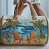 Nueva Marca Independiente Serie Hawaiana Bolso de Viaje Acolchado de Algodón, Bolso de Yoga para Mujer Estampado de Moda, Bolso de Mano