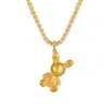 Colar Gg de Urso Cartoon Fashion e Único com Toque de Luxo, Corrente para Suéter com Pingente Nicho Estilo Ins Simples em Aço Titânio Banhado a Ouro