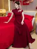 Nuevo Vestido Qipao Mejorado Estilo Chino para Mujer, Falda Larga Bordada con Dobladillo Ancho, Adecuado para Banquetes de Boda, Elegante Vestido de Noche