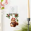 Pegatina Creativa de Ardilla Colgante para Interruptor de Navidad, Autoadhesiva y Extraíble, para Decoración de Enchufes de Dormitorio y Sala de Estar