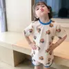 Ropa de casa de manga corta europea y americana transfronteriza para niños, Pijamas para niños, Nuevo estilo de verano, Conjunto de ropa de seda helada para cuatro estaciones para aire acondicionado