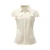 Camisa de Manga Corta con Cuello Polo Texturizado Estilo Coreano para Mujer, Moda de Verano, Top Elegante de Alto Nivel Ajustado, Ins