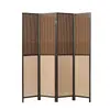 Biombo de madera maciza y ratán de papel estilo chino para sala de estar, entrada de hotel, fondo plegable para comedor, pared divisoria móvil para viviendas de alquiler