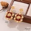 Pendientes Vintage de Perla Roja Ankora Rojo Geométricos de Alta Calidad Todos los Fósforos Pendientes de Nicho Otoño e Invierno Pendientes Sencillos para Mujer