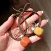 Goma para el pelo hueca con pedrería, popular en Dongdaemun, Corea, Accesorio elástico para el pelo de cristal cuadrado, No daña el pelo