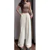 Pantalones Anchos de Talla Grande para Mujer de 136 kg Color Blanco Crudo, Textura Fina de Primavera/Verano, Suaves, Casuales, Pantalones Yamamoto