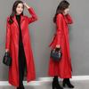 Abrigo de piel de oveja de moda europea y americana de Amazon AliExpress, abrigo largo de moda con solapa de un solo pecho, abrigo de cuero acolchado para mujer.