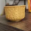 Adornos de Cilindro de Latón Cilindro Baifu de Cobre Cilindro de Té Taza Baifu en Relieve Cornucopia Adornos de Oficina Salida de Fábrica