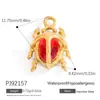 Accesorios Transfronterizos de Acero Inoxidable Incrustaciones de Diamante Piedra Natural Serie Playa Océano Colgante de Pulpo Joyería Fina de Oro de 18 Quilates