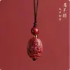 Cinnabar Morado Arena Dorada Ocho Deidades Guardianas Colgante para Teléfono Móvil Regalo del Zodiaco Cadena para Teléfono Móvil Regalo del Año de Nacimiento