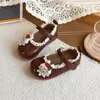 Sapatos Infantis de Couro Desenho Animado Sapatos de Princesa Estilo Ballet Novos para Meninas Primavera e Outono Mocassins de Solado Macio