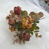 Flor Artificial Rosa Burbuja Manzanilla Flor Falsa Exportación Flor de Seda Transfronterizo Borde Tostado Rosa Pequeña Flor Artificial Brote de Rosa Pequeño