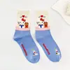 Calcetines de dibujos animados japoneses para mujer, lindos gatitos, algodón peinado, de media pantorrilla, calcetines casuales, calcetines