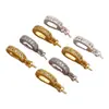 Cobre Banhado a Ouro 18K Cor Conservada Incrustado com Pedra Brilhante Fivela de Conexão com Acabamento Universal Acessórios para Joias Artesanais DIY Colar Pulseira