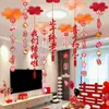 Decoración de Flor de Abanico para Habitación de Boda Colgante para Tocador de Novio y Novia Decoración Colgante de Techo para Sala de Estar y Dormitorio de Casa Nueva Arreglo