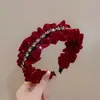 Diadema de perlas estilo coreano, retro, elegante y suave, estilo Chanel, para mujer, con múltiples combinaciones, antideslizante.