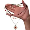 "Deus Sol Querido" Colar em Camadas para Mulheres, Corrente de Clavícula de Girassol Doce e Descolada de Alta Qualidade