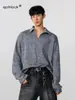 Nuevo Suéter de Punto Otoño e Invierno Camisa Polo para Hombre Cuello en V Tejido de Trenzas Negocio Cuello Solapa Camiseta de Manga Larga Comercio Exterior Venta al por Mayor Transfronteriza
