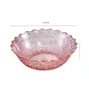 Conjunto Europeu de Tigelas de Frutas Coloridas com Borda Dourada de Plástico para Casa, Bandeja de Exibição de Alto Valor com Padrão de Diamante para Armazenamento de Lanches