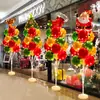 Decoración Navideña Luminosa Mesa Globos Flotantes Árbol de Navidad Tienda con Escaparate Flotante Atmósfera Festiva Arreglo de Escena de Disfraces
