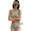Bikini de tres piezas para mujer estilo ins sexy de Corea del Sur transfronterizo, encaje estilo deseo puro