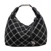 Bolso de Croissant Simple a Cuadros Retro Bolso de Empanada Versátil Elegante 2026 Nueva Textura Bolso de Hombro Único Bolso Cruzado de Moda