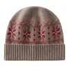 Nuevo gorro de jacquard de copo de nieve retro de cachemira, sombrero cálido y resistente al frío, gorro de punto simple, gorro para ciclismo al aire libre
