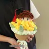 Ganchillo Creativo DIY Sombrero de Doctor Ramo de Muñeca Producto Terminado Ganchillo Hecho a Mano Regalo de Temporada de Graduación para Amigos Mejores Amigos