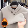 Bufanda Collar para Hurón Tejido de Punto Engrosado Nuevo para Hombre Otoño e Invierno Cuello en V Cuello Corazón Forrado de Polar Tejido Cálido Camiseta Interior para Hombre