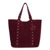 Bolsa Transfronteiriça Feminina Nova Nicho Retrô Rebite Hottie Bolsa Tote de Ombro para o Dia a Dia Grande Capacidade Bolsa de Braço Suede