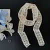 Bufanda Larga Estrecha de Encaje Blanco para Mujer, Nuevo Estilo Primavera Temprana, Diadema de Gama Alta, Cinturón, Corbata de Cuello, Accesorio de Protección para el Cuello