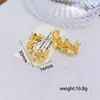 Pendientes de Acero Inoxidable con Forma de Flor de Amor Europeos y Americanos Transfronterizos Geométricos Simples Elegantes Moda Joker Sentido de Alta Gama Nicho