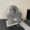 Bolsa de pelúcia polar retrô para mulheres, nova bolsa estilosa de ombro único e transversal 2026, bolsa de mão peluda, bolsa tipo saco fofa