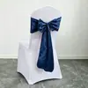 Funda de Respaldo de Silla con Flor y Decoración de Mariposa para Banquete de Boda, Bufanda de Seda Cinta de Satén, en Stock Venta al por Mayor